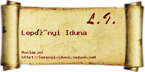 Lepényi Iduna névjegykártya